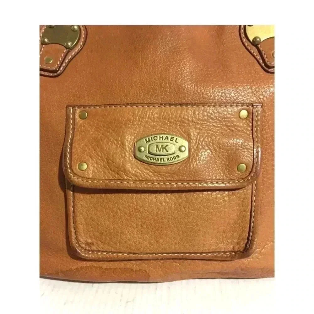 Michael kors brown distressed leather shoulder handbag - Picture 10 of 13